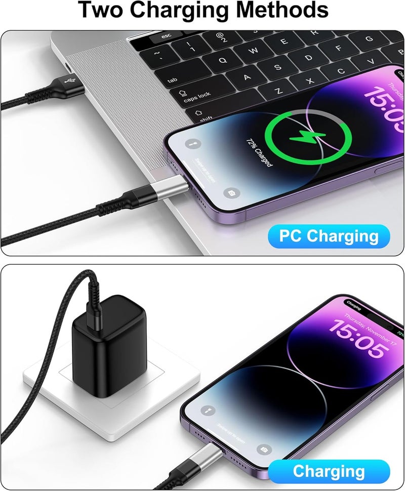 Haoano USB C to Lightning Adapter, 4 Pack Fast Charging Data Sync Lightning to USB Type C Cable Adapter for iPhone 14/13/12/11/X/XR Pro Series, iPad, AirPods and Anti-Lost Loop – Not for Audio/OTG - Image 5